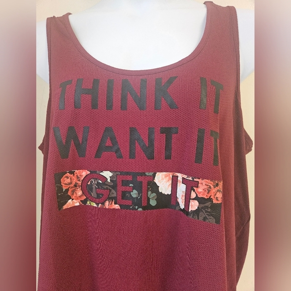 Torrid ,Activate Tank Top, Women's 2 Burgungndy - Picture 3 of 7
